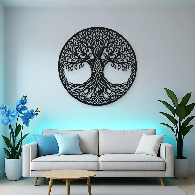 Celtic Roots Tree Metal Wall Art | Botanical Metal Wall Decor