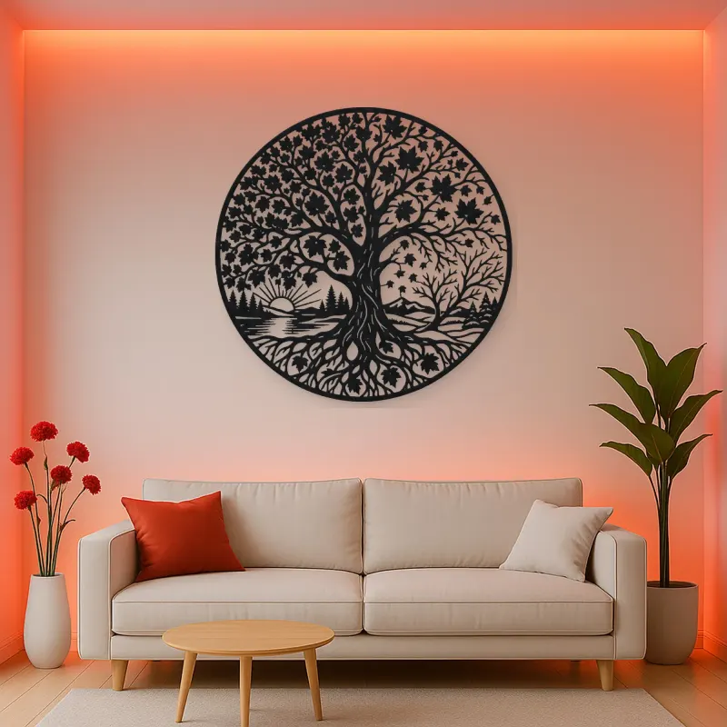 Maple Tree Seasons Metal Wall Art | Botanical Metal Wall Decor