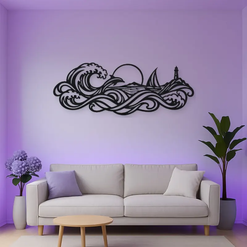 Interwoven Ocean Waves Metal Wall Art | Coastal and Nautical Wall Decor