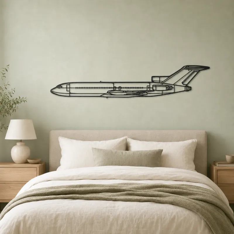 727 Airplane Silhouette Metal Wall Art, Metal Aircraft Silhouette, Aviation Wall Decor, Aviator Decor - lifestyle view 2