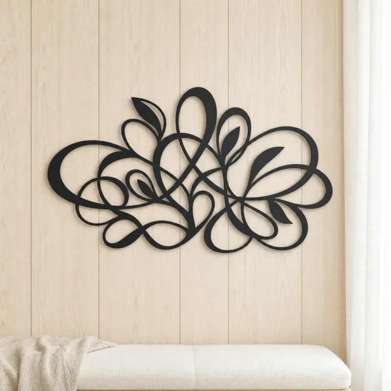 Sculptural Loop Garden Metal Wall Art | Modern Abstract Metal Decor - lifestyle view 5