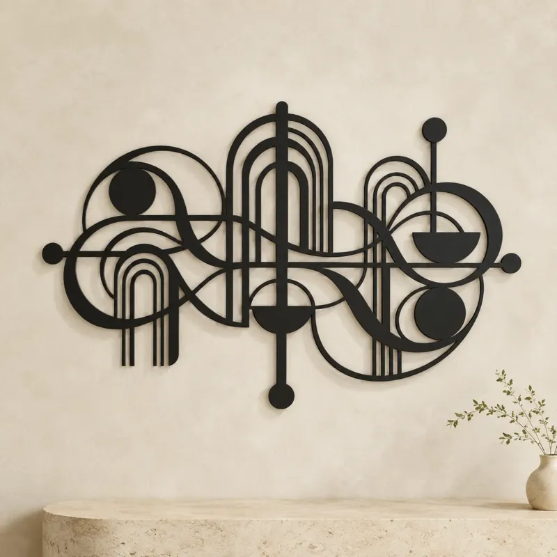 Mid-Century Arches Metal Wall Art | Modern Abstract Metal Decor - lifestyle view 3