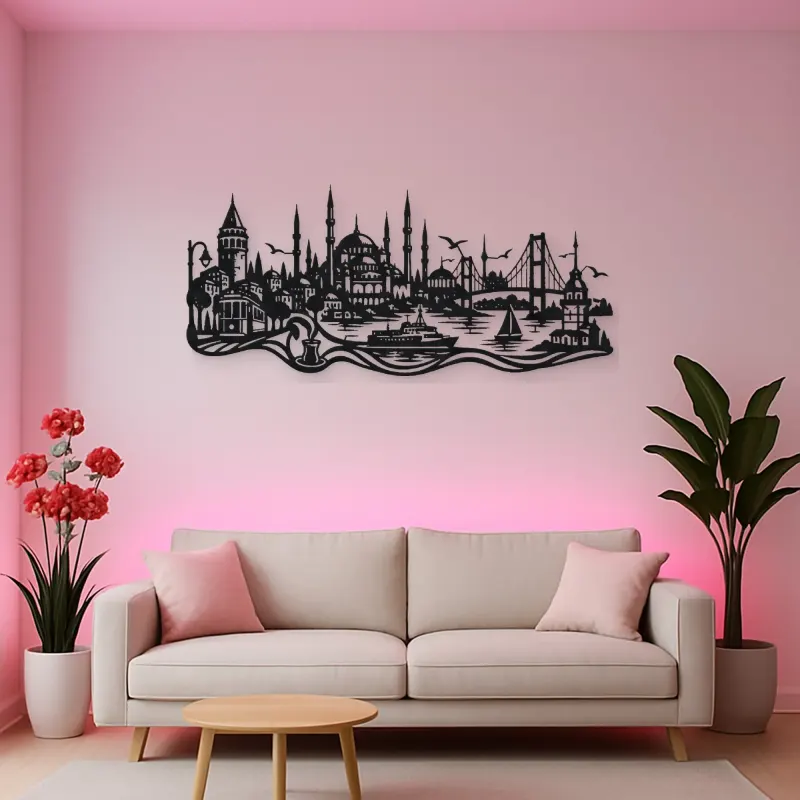 Istanbul Skyline Flow Metal Wall Art | Travel and City Wall Decor