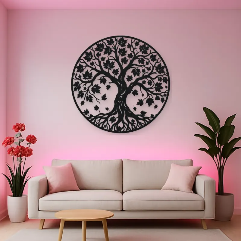 Autumn Leaf Tree Metal Wall Art | Botanical Metal Wall Decor