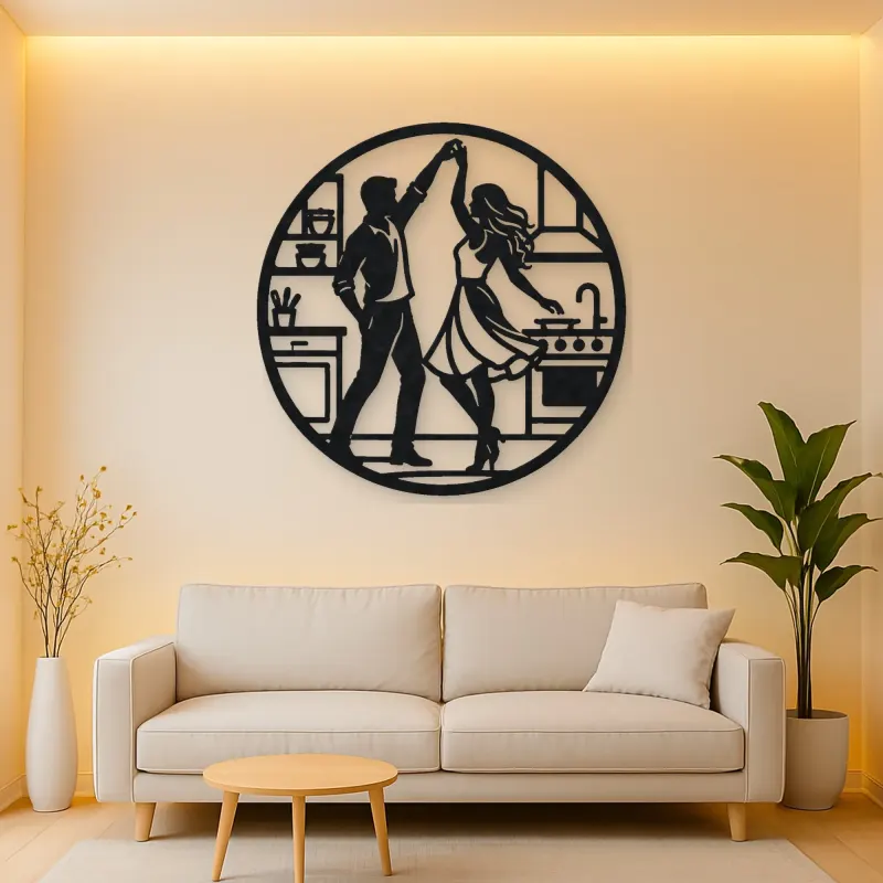 Dancing in Kitchen Metal Wall Art | Cozy Home Metal Decor