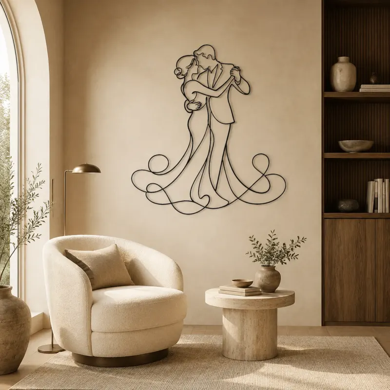 Slow Dance Pair Metal Wall Art | Romantic Couple Decor - lifestyle view 5