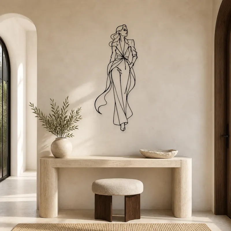 Runway Power Pose Metal Wall Art | Fashion Figure Wall Decor - lifestyle view 3