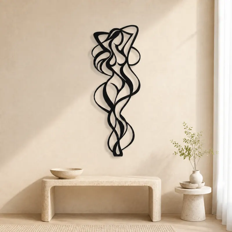 Abstract Body Curves Metal Wall Art | Modern Abstract Metal Decor - lifestyle view 3
