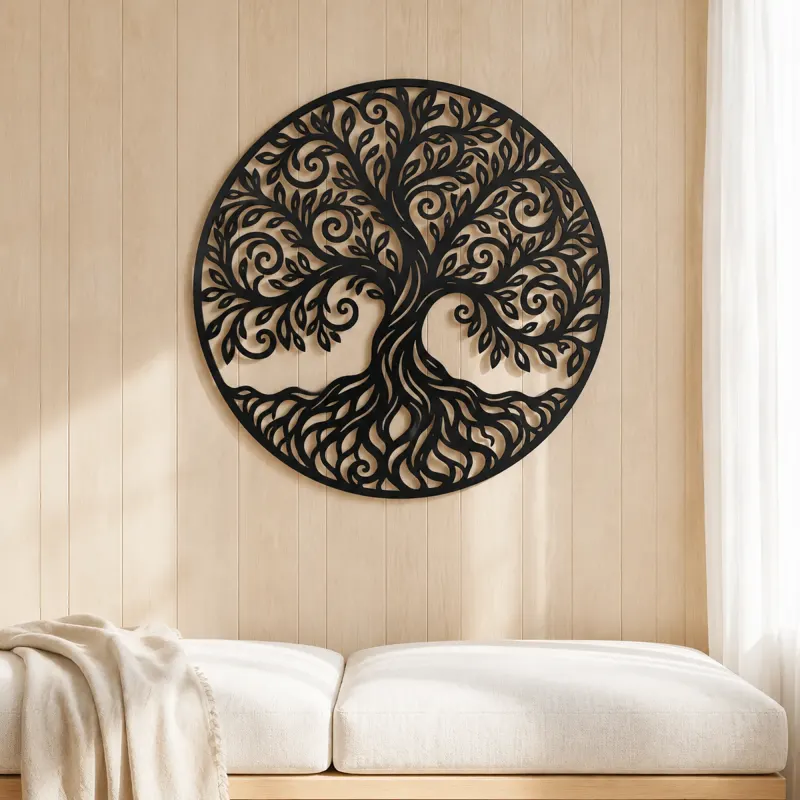 Spiral Branch Tree Metal Wall Art | Botanical Metal Wall Decor - lifestyle view 5