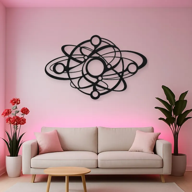 Orbiting Circle Harmony Metal Wall Art | Modern Abstract Metal Decor