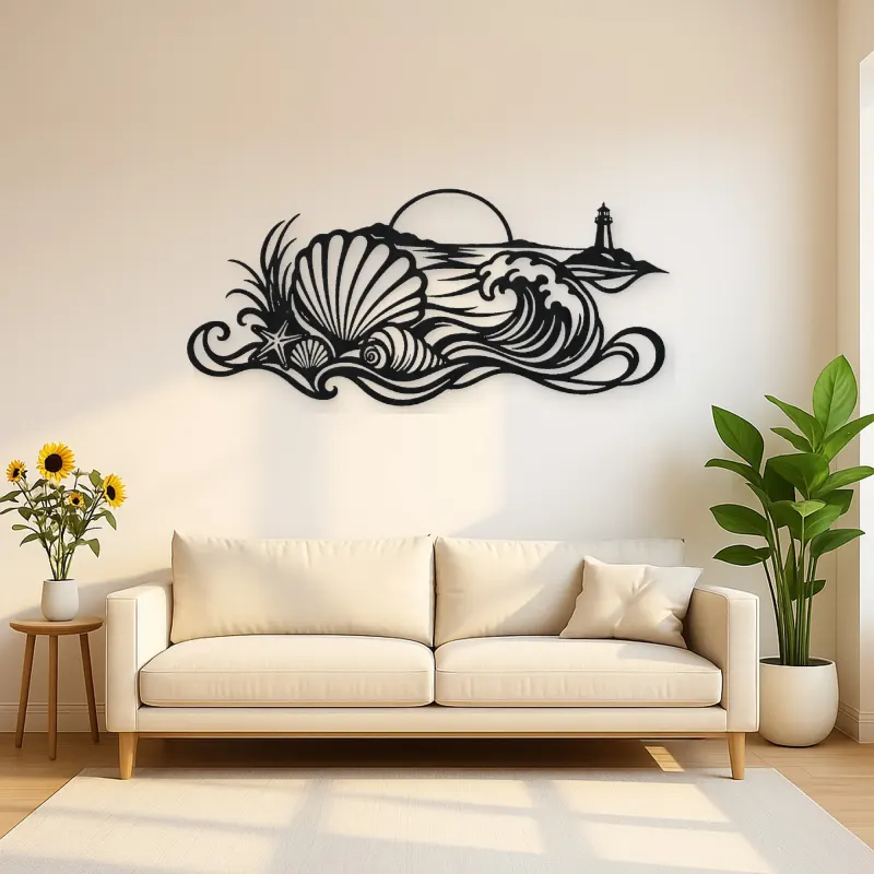 Shell and Tide Metal Wall Art | Coastal and Nautical Wall Decor