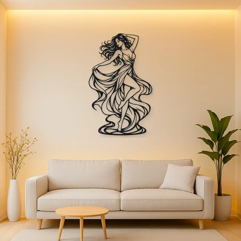Freeform Dance Muse Metal Wall Art | Movement Silhouette Decor