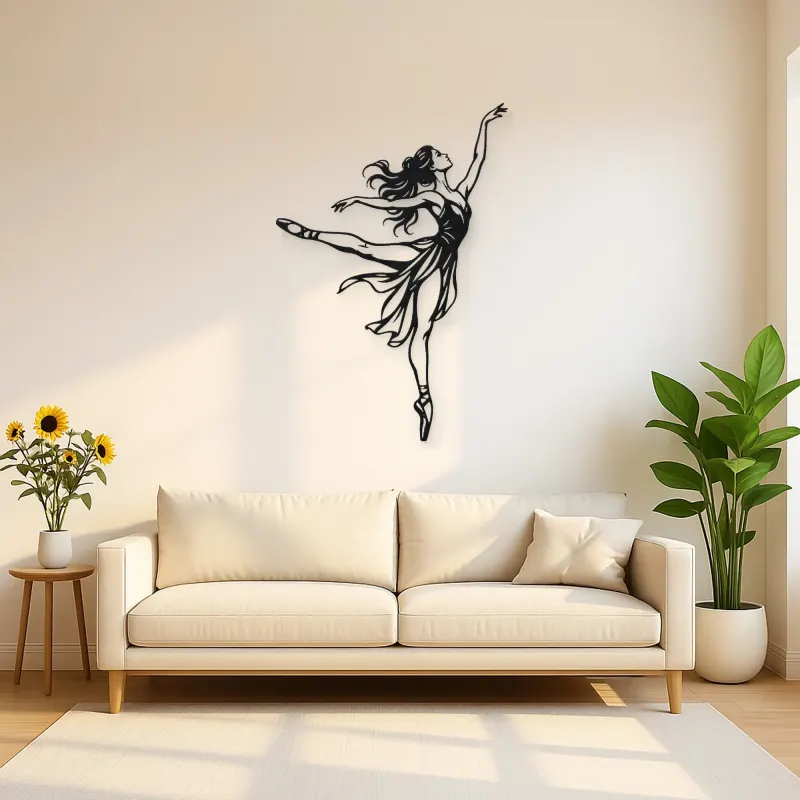 Graceful Arabesque Metal Wall Art | Movement Silhouette Decor