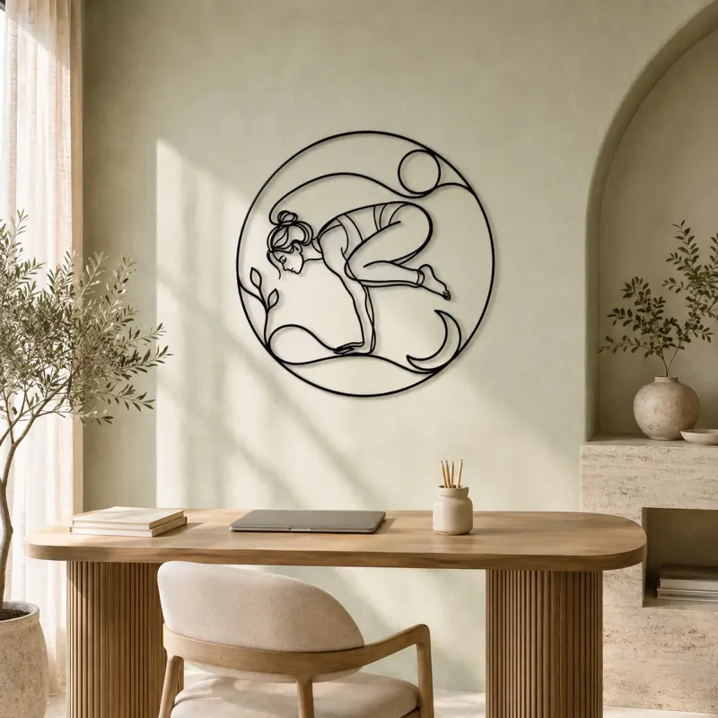 Crow Pose Balance Metal Wall Art | Yoga and Meditation Wall Decor - lifestyle view 4