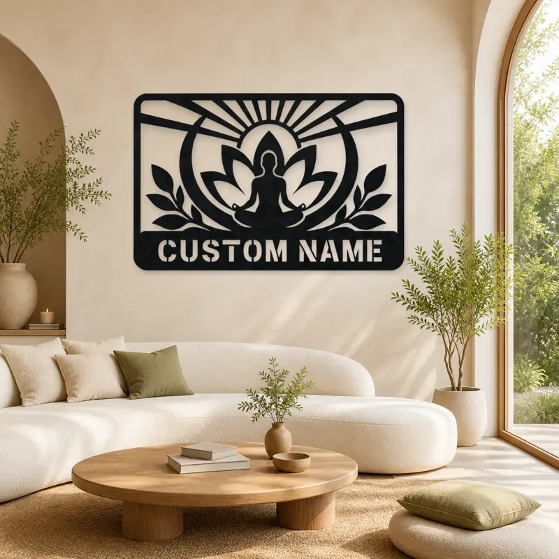 Décoration murale en métal personnalisée Lotus de Méditation