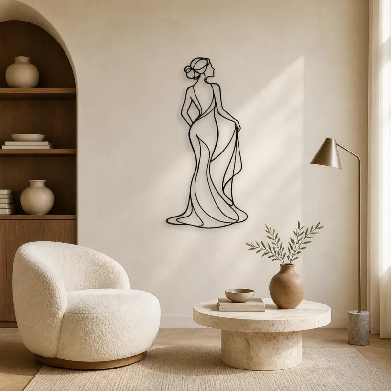 Profile with Drape Metal Wall Art | Feminine Figure Wall Decor - lifestyle view 5