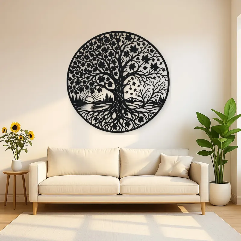 Maple Tree Seasons Metal Wall Art | Botanical Metal Wall Decor