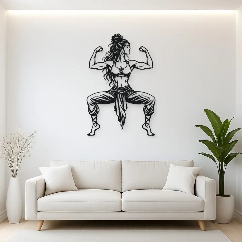 Goddess Pose Strength Metal Wall Art | Movement Silhouette Decor
