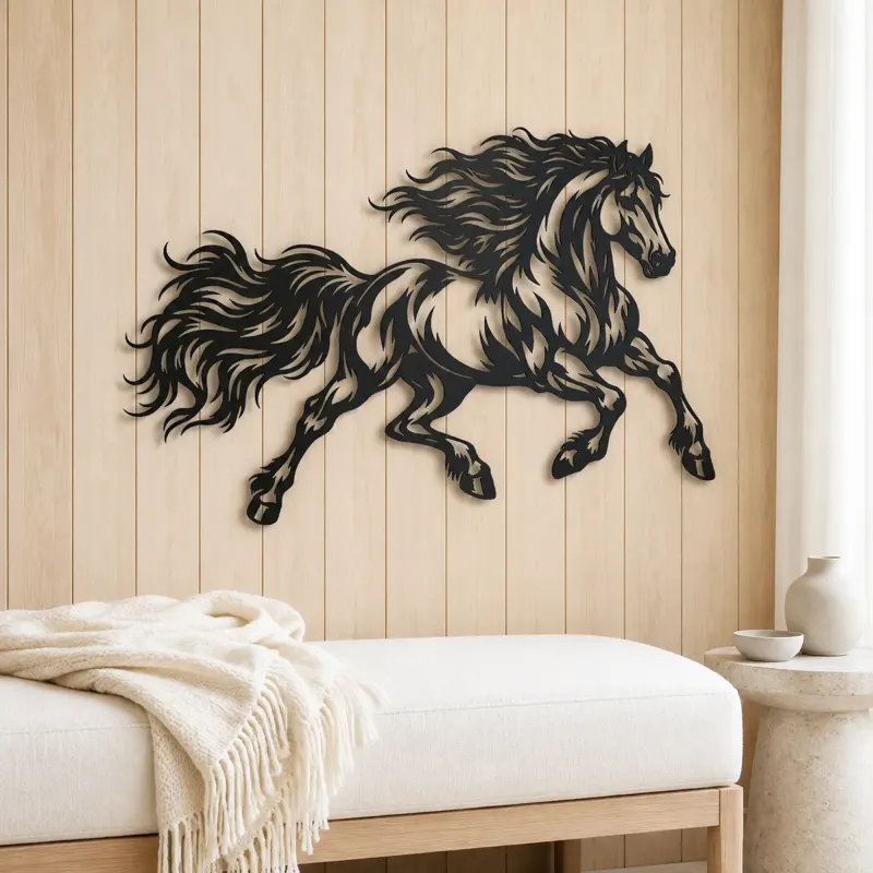 Running Stallion Metal Wall Art | Equestrian Wall Decor - lifestyle view 5