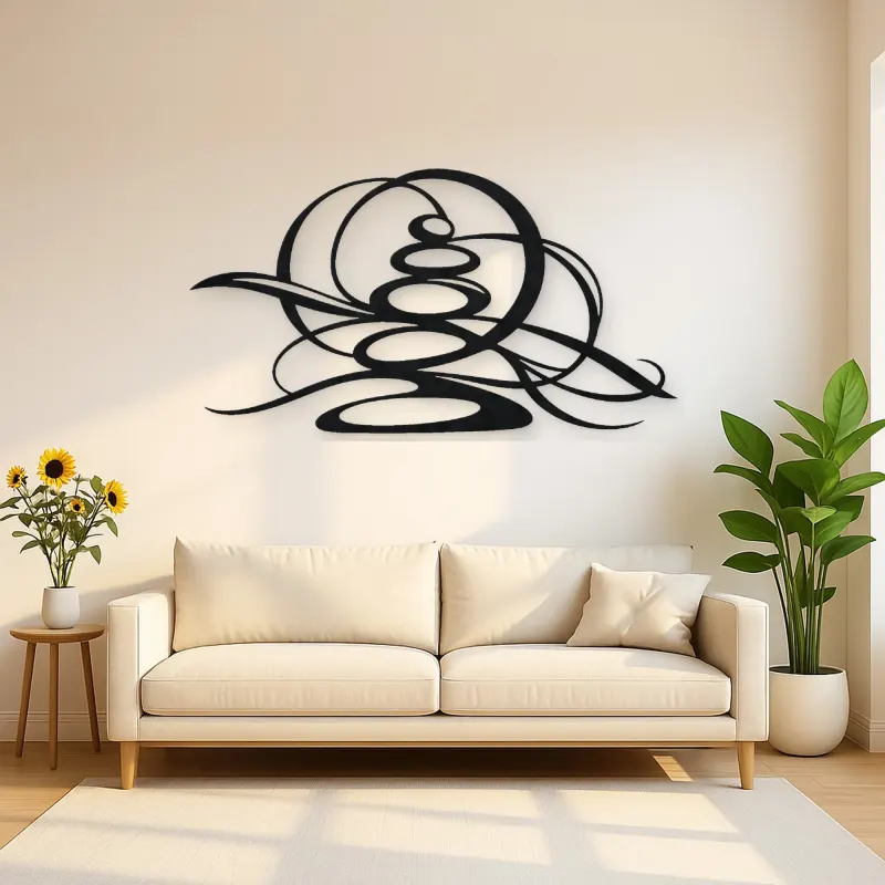 Zen Stone Arcs Metal Wall Art | Modern Abstract Metal Decor