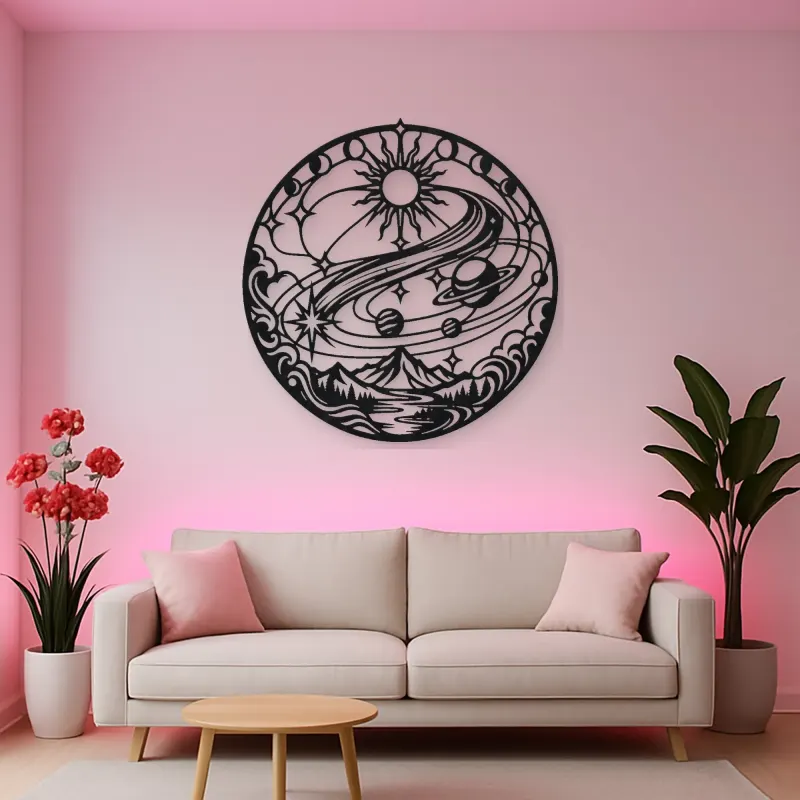 Comet Trail Curve Metal Wall Art | Nature Silhouette Decor