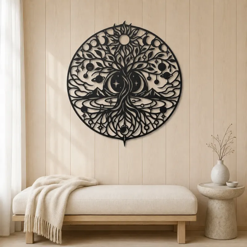 Constellation Tree Metal Wall Art | Botanical Metal Wall Decor - lifestyle view 5