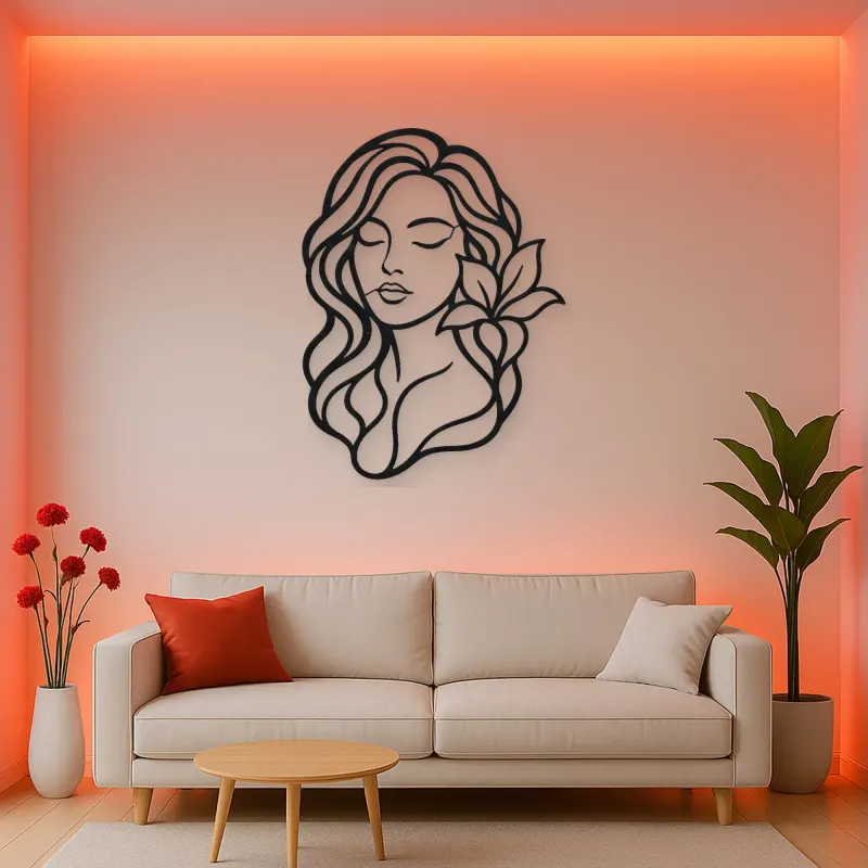 Closed Eyes Serenity Metal Wall Art | Modern Abstract Metal Decor