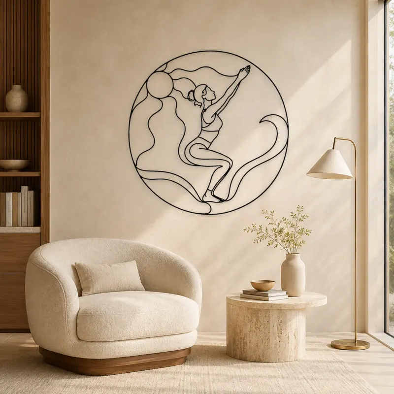Chair Pose Power Metal Wall Art | Yoga and Meditation Wall Decor - lifestyle view 5