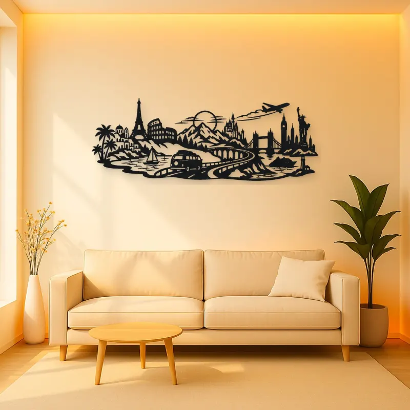 Road Trip Horizon Metal Wall Art | Travel and City Wall Decor
