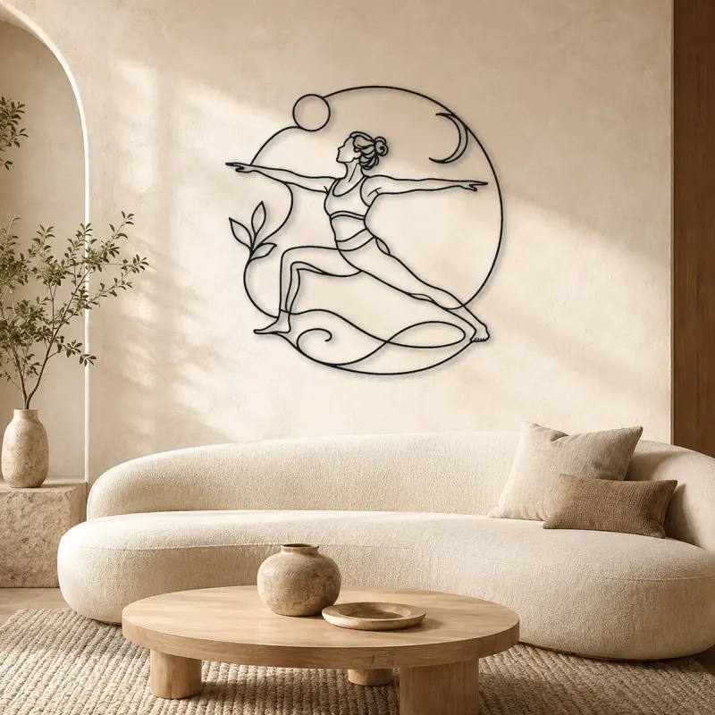 Side Angle Strength Metal Wall Art | Yoga and Meditation Wall Decor - lifestyle view 3