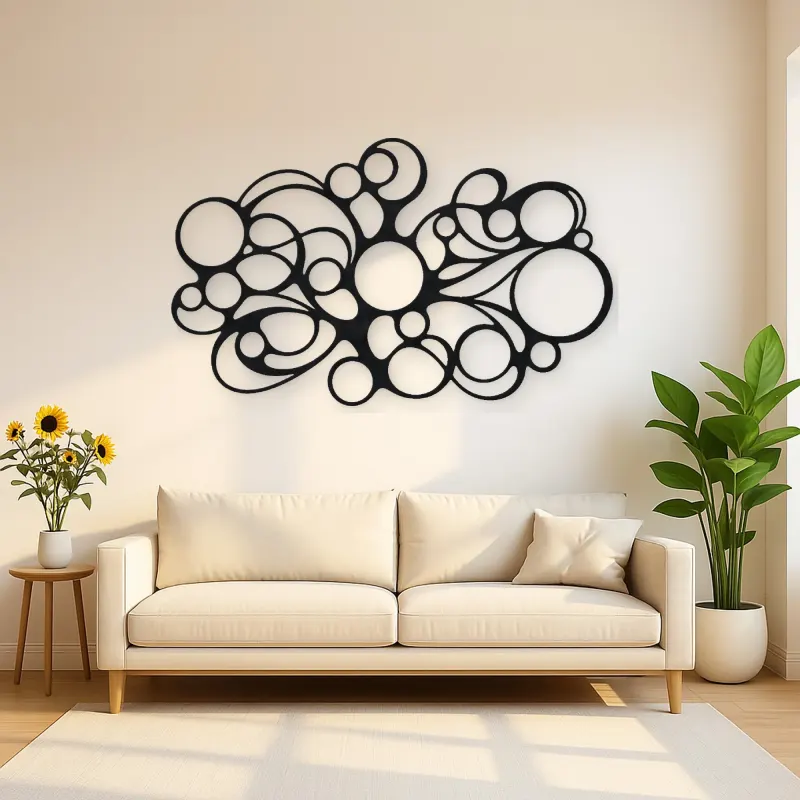 Connected Bubble Field Metal Wall Art | Modern Abstract Metal Decor