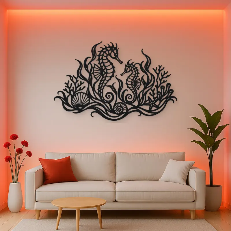Seahorse Garden Metal Wall Art | Coastal and Nautical Wall Decor