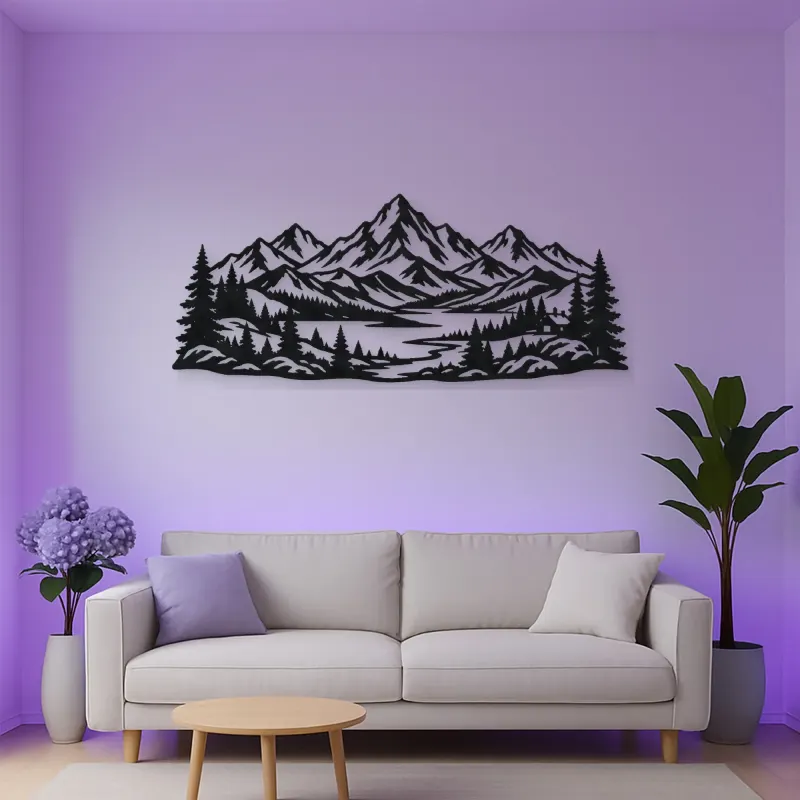 Snowcap Serenity Metal Wall Art | Modern Abstract Metal Decor