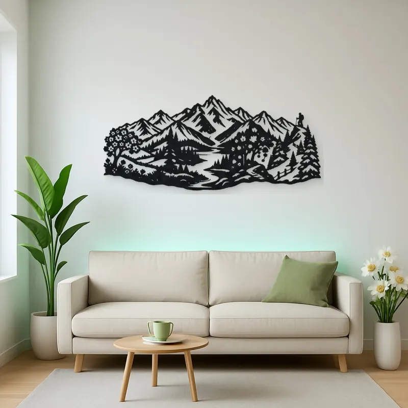 Four Seasons Peaks Metal Wall Art | Modern Abstract Metal Decor