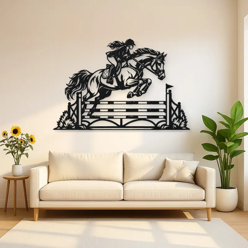 Show Jumping Moment Metal Wall Art | Equestrian Wall Decor