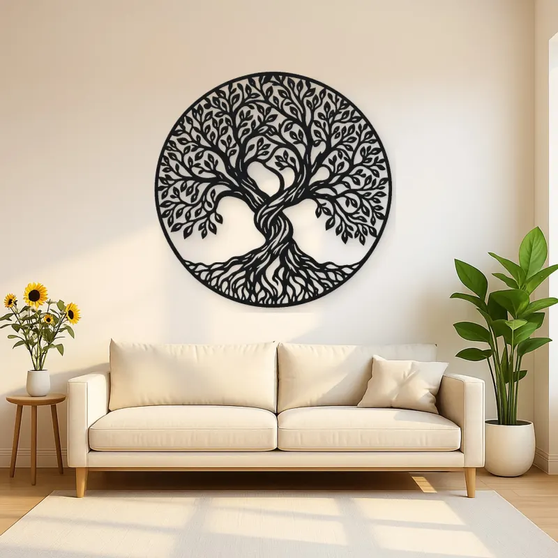 Two Trees Embrace Metal Wall Art | Botanical Metal Wall Decor