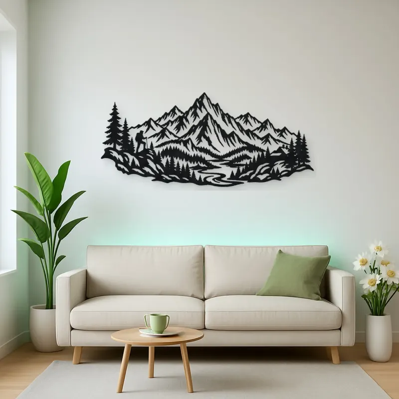 Jagged Adventure Range Metal Wall Art | Nature Silhouette Decor
