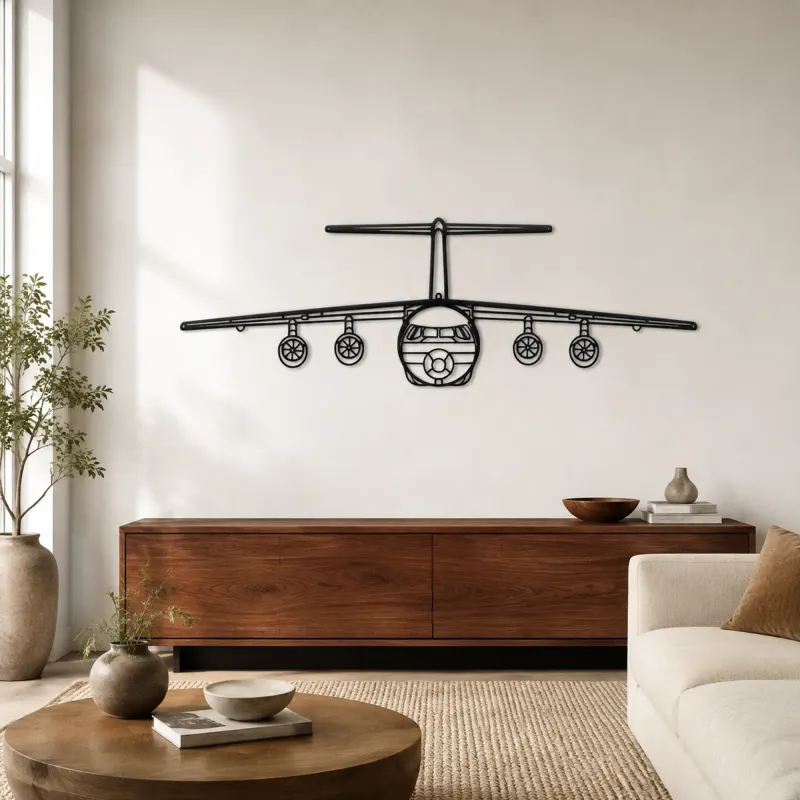 Silhouette de avión BAe 146 en metal, Decoración mural de aviación, Decoración de piloto