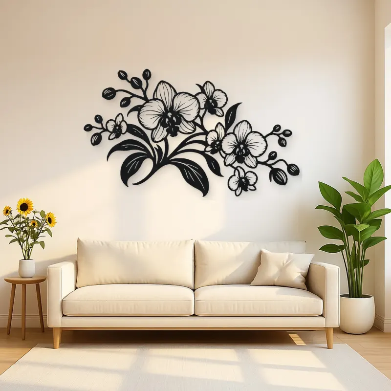 Orchid Elegance Metal Wall Art | Botanical Metal Wall Decor
