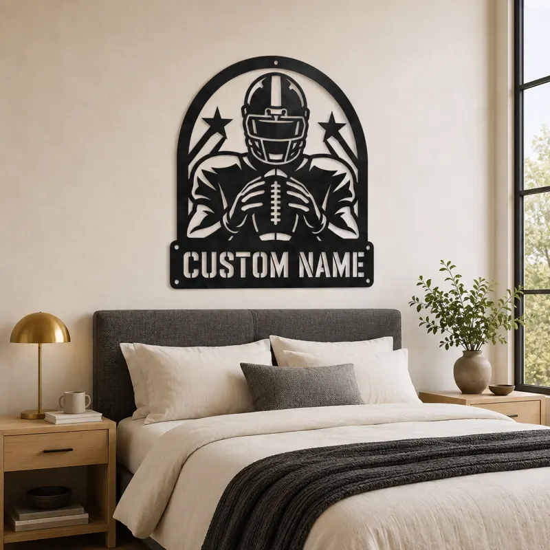 Personalized Football Player Rising Stars Metal Wall Art - lifestyle view 2
