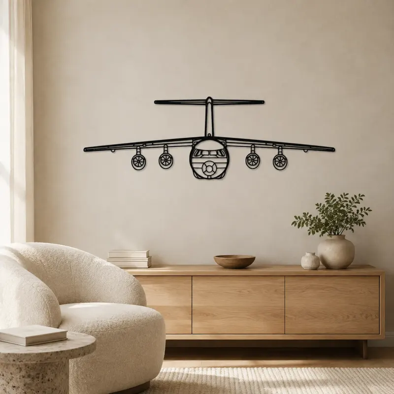 BAe 146 Airplane Silhouette Metal Wall Art, Metal Aircraft Silhouette, Aviation Wall Decor, Aviator Decor - lifestyle view 5