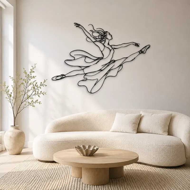 Ballet Grand Jete Metal Wall Art | Dance Silhouette Wall Decor - lifestyle view 3
