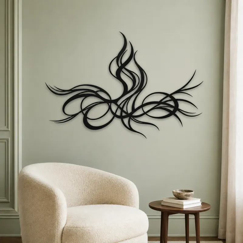 Rising Energy Lines Metal Wall Art | Modern Abstract Metal Decor - lifestyle view 2