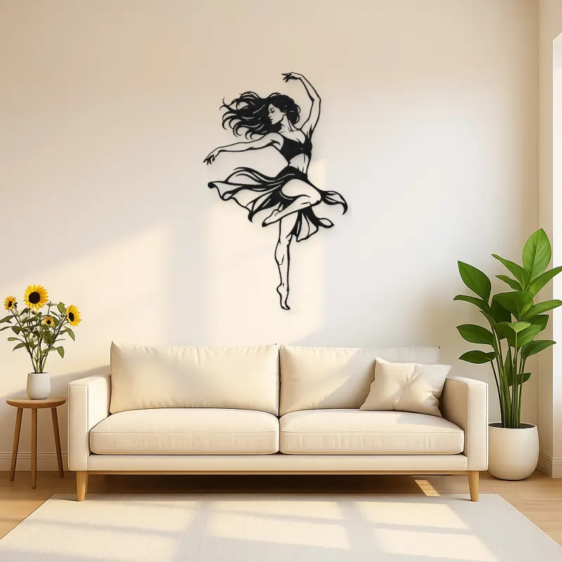Contemporary Dance Turn Metal Wall Art | Movement Silhouette Decor