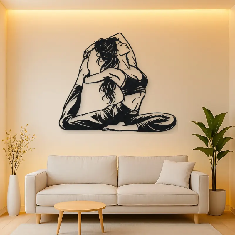 Pigeon Pose Serenity Metal Wall Art | Movement Silhouette Decor