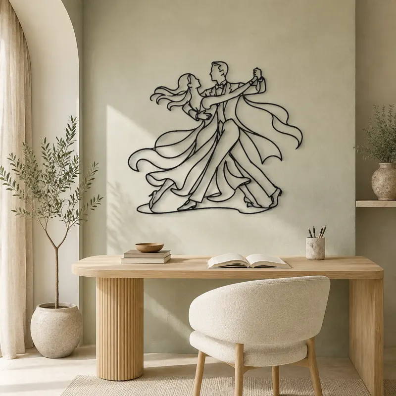 Quickstep Motion Metal Wall Art | Couple Dance Wall Decor - lifestyle view 4