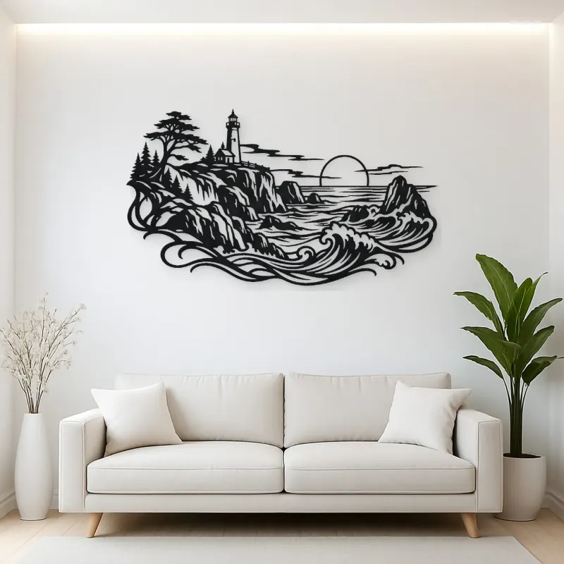 Rocky Coastal Cliffs Metal Wall Art | Coastal and Nautical Wall Decor