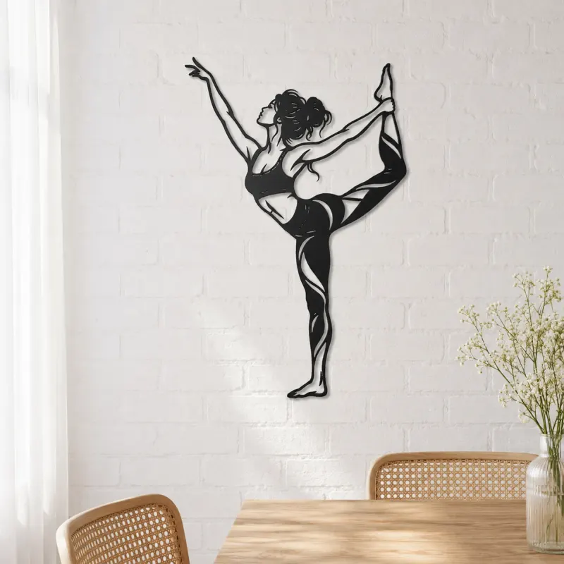 Dancer Pose Metal Wall Art | Movement Silhouette Decor - lifestyle view 4