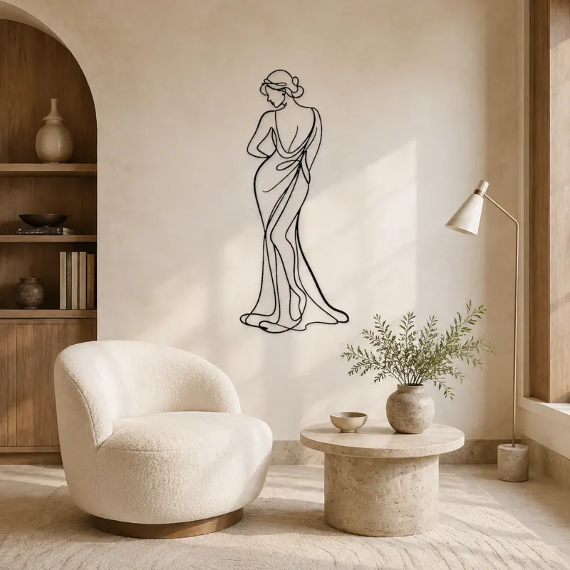 Soft Twist Model Metal Wall Art | Fashion Figure Wall Decor - lifestyle view 5