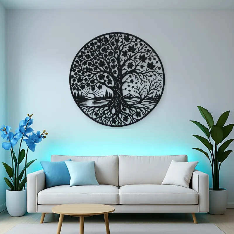 Maple Tree Seasons Metal Wall Art | Botanical Metal Wall Decor